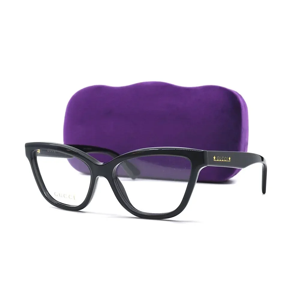 Gucci GG1589O 001 Black Eyeglasses Frames 55-16-145 Authentic New Italy